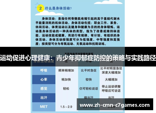 运动促进心理健康：青少年抑郁症防控的策略与实践路径